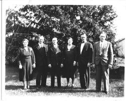 Borba family photo taken outside, 1940s