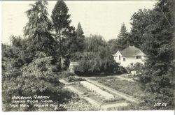 Burbank Garden Santa Rosa, Calif "air view" from a tree top, about 1954