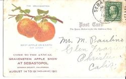 1911 postcard advertising the Gravenstein Apple Show