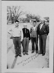 Donald O. Hallberg, Lew Hart, Sebastopol apple grower, Boone Hallberg and Oscar A. Hallberg