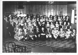 Analy Union High School Class of 1930 25th reunion taken at Frediani's Inn, Sebastopol, California, in 1955