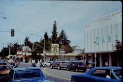 View north from Carlson's on Main Street and McKinley Street, Sebastopol, California, 1970s