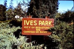 Ives Park, City of Sebastopol sign