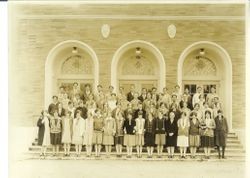 Analy High Spanish Club on the steps of Analy High School in 1927