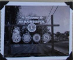 Civic organizations signs at Spooner Park in Sebastopol, 1960 (Sebastopol Lions Club scrapbook photo)