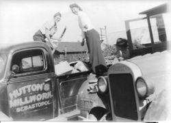 Mr. Kynian and Gloria Chaney at a World War II American Legion Scrap Drive November 14, 1942