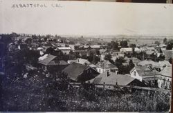 Downtown Sebastopol taken looking northeast from Swain's Wood after 1911