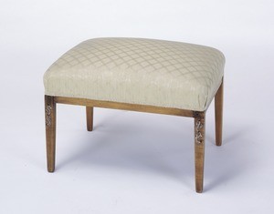 Dressing table stool of maple with inlay and upholstered seat
