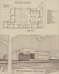 Design plan for the North Bay Cooperative Library Systems building, located at , 725 Third Street, Santa Rosa, California, after 1967