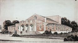 Assembly, Music, & Dramatics Building at the Santa Rosa Junior College drawn by architect C.A. Caulkins, Jr., circa 1936