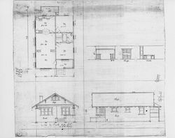 Architectural drawing of a Santa Rosa Craftsman home prepared for Mr. Cook by J. C. Lindsay, about 1918