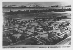 Architect's drawing of proposed Cotati (California) Senior High School, about 1960