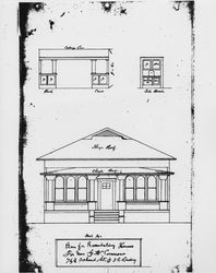 Architectural plan for remodeling the house of Mrs. G. W. Connors of 742 Orchard Street, Santa Rosa prepared by J. C. Lindsay, about 1920