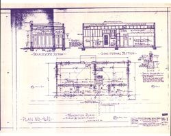 Blueprints of the Walnut Park utility building drawn by Brainerd Jones, Petaluma, California, 1941