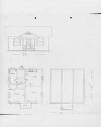 Architectural drawing of a house prepared by J. C. Lindsay for Mrs. White of Bosley Street, Santa Rosa, California, about 1920