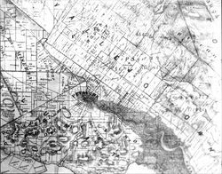 Map of Petaluma, California taken from an unknown source