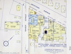 Insurance map of the Petaluma Cooperative Creamery, Petaluma, California, 1943