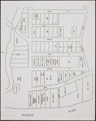 Street map of Guerneville, California, 1877