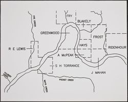 Map of property owners in Guerneville, California, in 1864