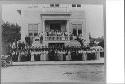 Students on steps of Sweet's Business College