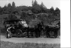 Gene Meeker driving stage with passengers