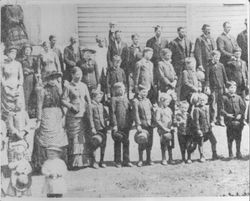 Parishoners of Occidental Methodist Church standing outside the church