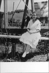 Lena Gonnella Flannery on the railroad turntable