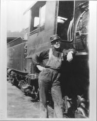 Bob Rutherford with North Shore locomotive