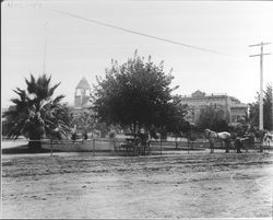 Southeast view of Healdsburg Plaza, Healdsburg, California, 1903