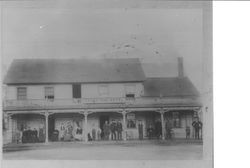 People on porch of Freestone Hotel — Calisphere
