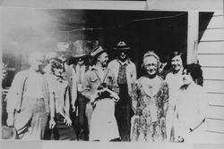 Family on the porch of the John Speckter home, Occidental, California, about 1929