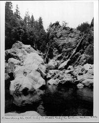 A view along the north fork of the middle fork of the Eel River, Mendicino [sic]