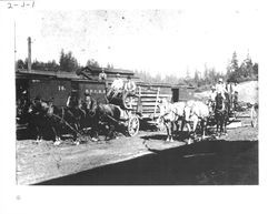 Wagon load of grapes and grader at Howards Station