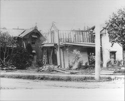 Houses damaged by the earthquake, Santa Rosa, California, 1906