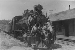 Boys on locomotive