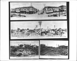 Four views of Santa Rosa before and after April 18, 1906