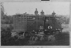 Loading charcoal onto a train