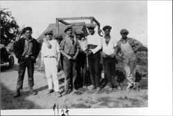 Eight young men at Beedle Ranch