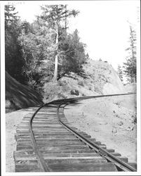 View of new tracks on California Northwestern Railroad, Ukiah, California, 1920?