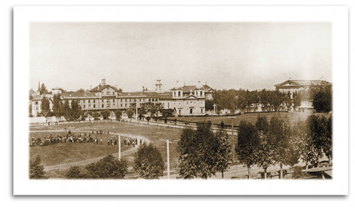 Santa Clara College with Front Yard, c. 1895