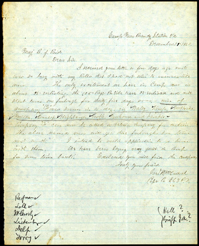 4525 George W. McCulloch to Bernard J. Reid, 1863