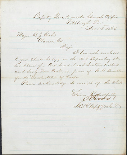 4524 Cross to Major Bernard J. Reid, 1863
