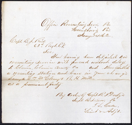 4610 T. L. Case to Bernard J. Reid, 1862