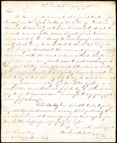 4621 H. G. Berry to Alexander Hays, 1862