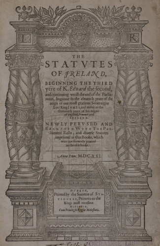 Title page of The Statutes of Ireland