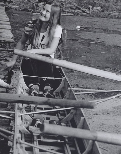 Wooden boat and laced shoes