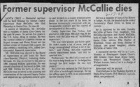 Former supervisor McCallie dies