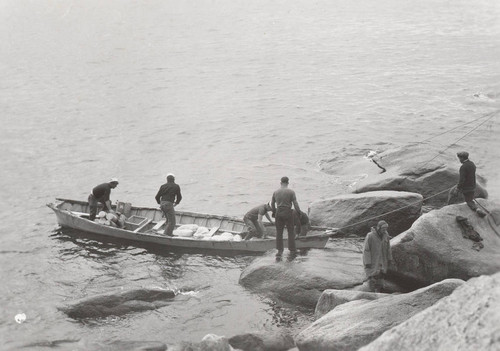 Unloading the boat