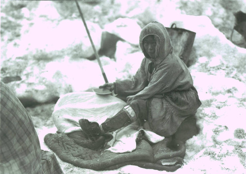 Preparing walrus hide