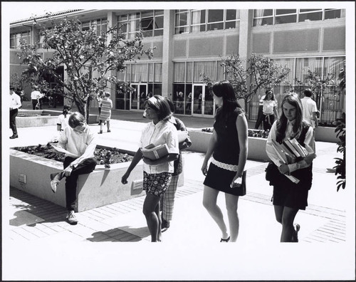 Students in Benson Quad